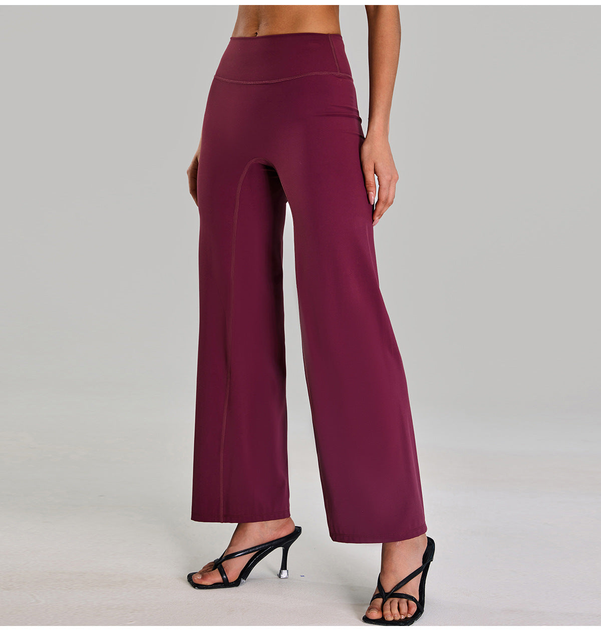 Women’s High-Waist Wide-Leg Fitness Pants – Hip-Lifting Straight Yoga Trousers