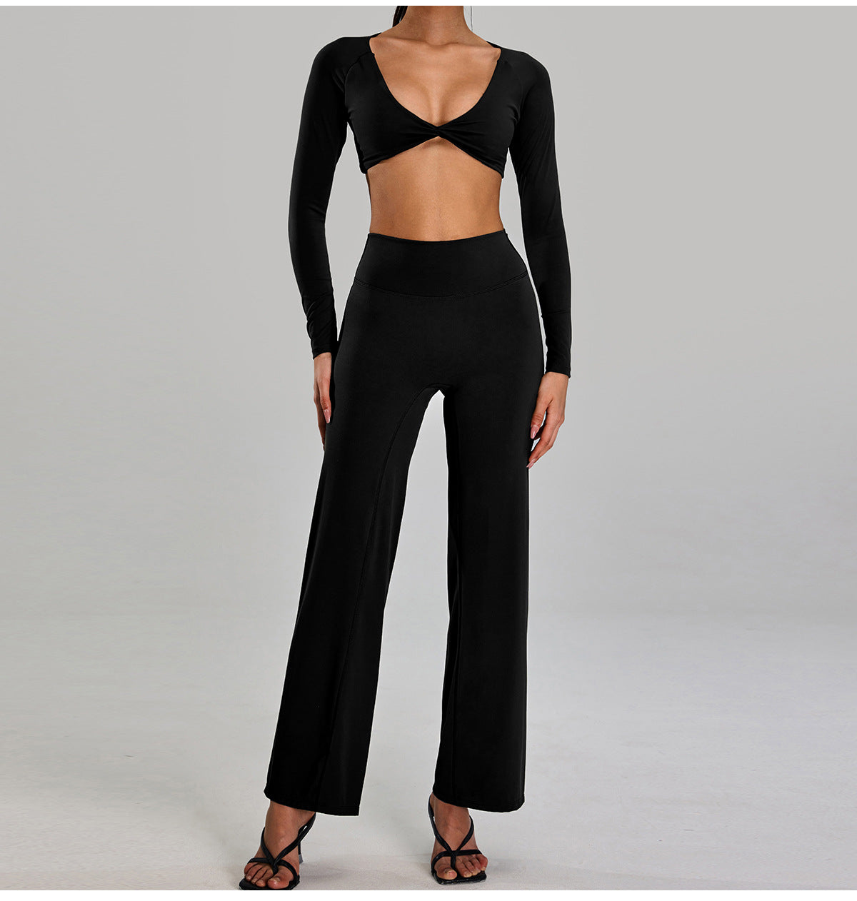 Women’s High-Waist Wide-Leg Fitness Pants – Hip-Lifting Straight Yoga Trousers
