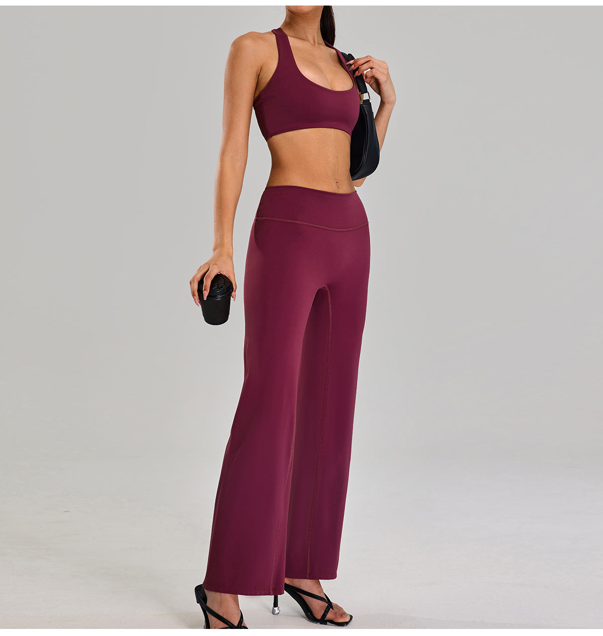 Women’s High-Waist Wide-Leg Fitness Pants – Hip-Lifting Straight Yoga Trousers