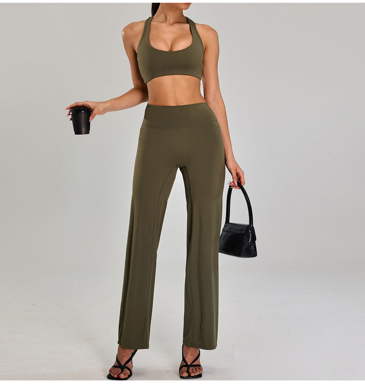 Women’s High-Waist Wide-Leg Fitness Pants – Hip-Lifting Straight Yoga Trousers