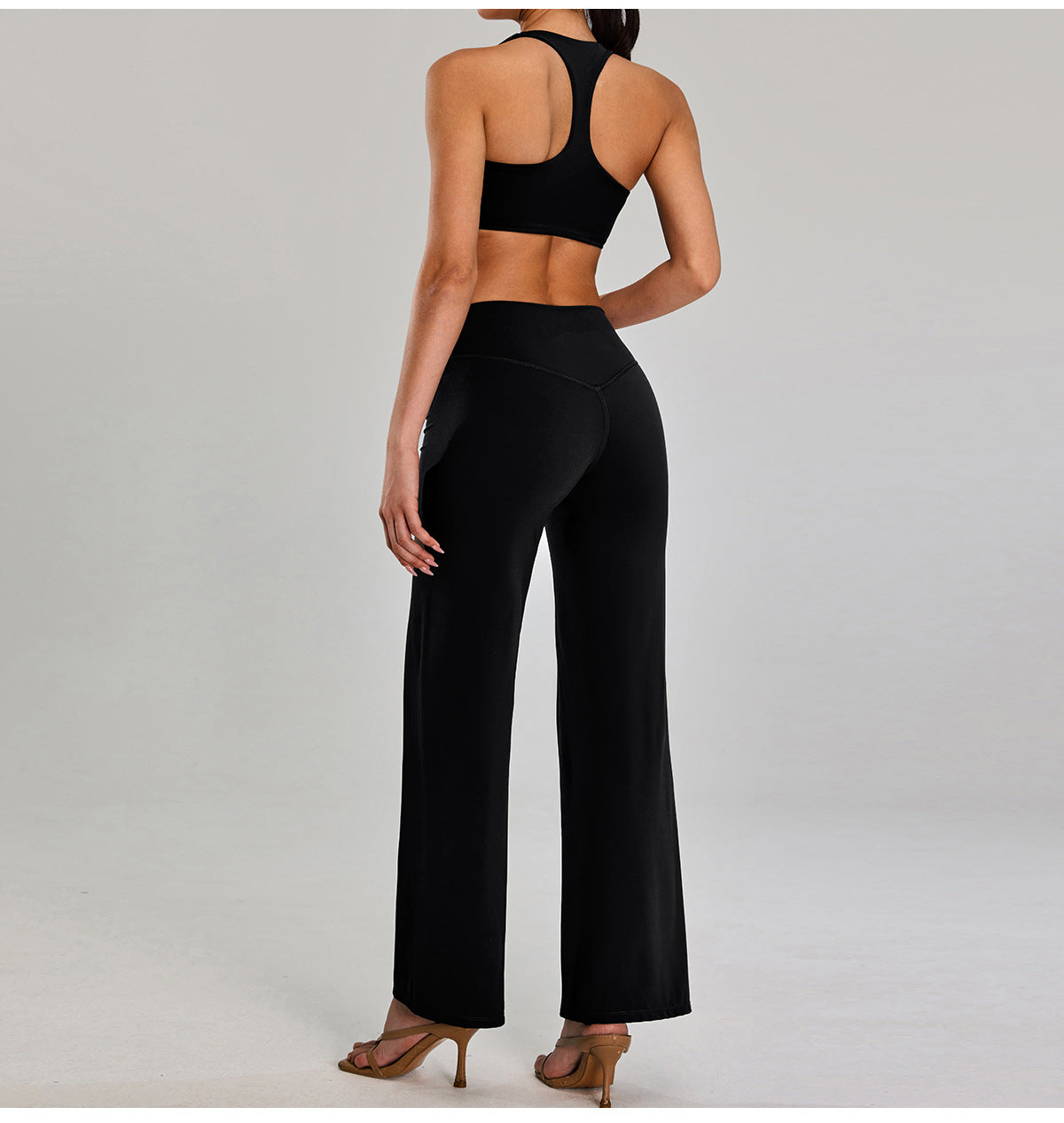 Women’s High-Waist Wide-Leg Fitness Pants – Hip-Lifting Straight Yoga Trousers