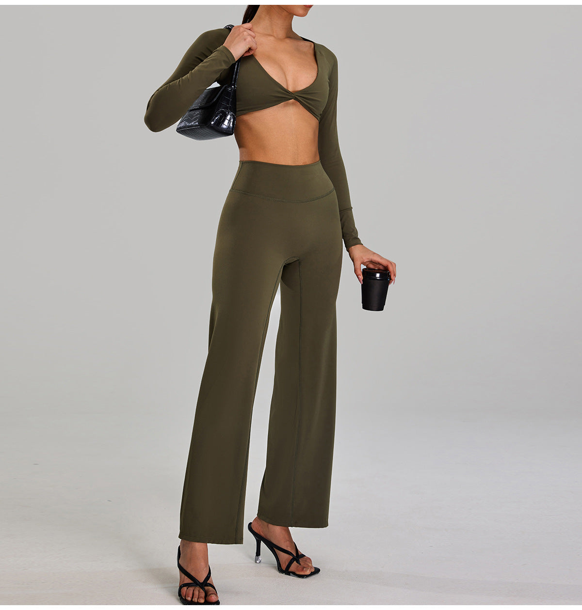 Women’s High-Waist Wide-Leg Fitness Pants – Hip-Lifting Straight Yoga Trousers
